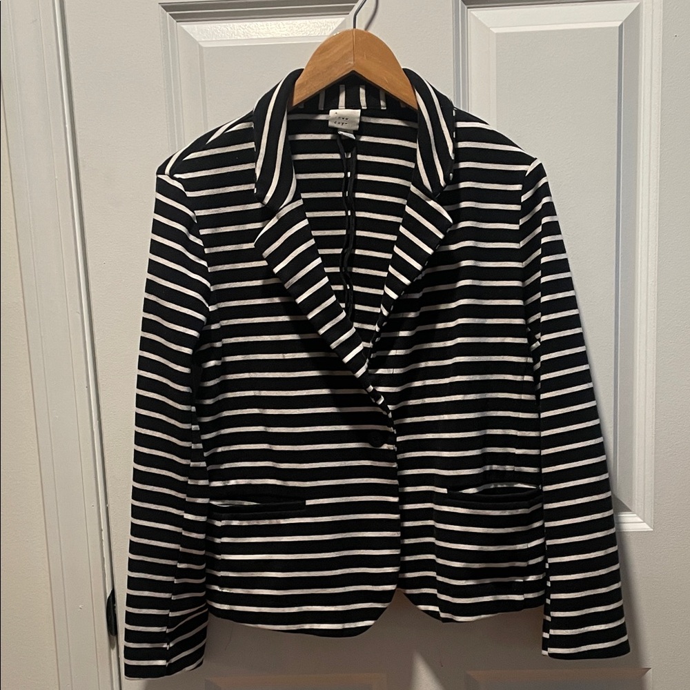 a new day Black and White Striped Cardigan